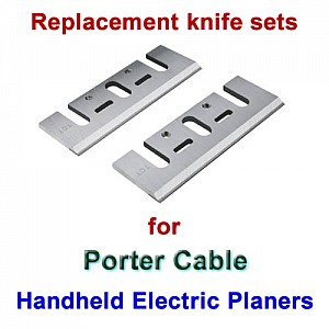 Replacement knives and blades for handheld planers