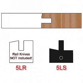 Left Hand (LH) Stile Insert Knife (Centered) for Shaker Style Cabinet Doors Profile #5 with 12 Degree Angle (Single Knife) Left Hand (LH) Stile Insert Knife (Centered) for Shaker Style Cabinet Doors Profile #5 with 12 Degree Angle (Single Knife)