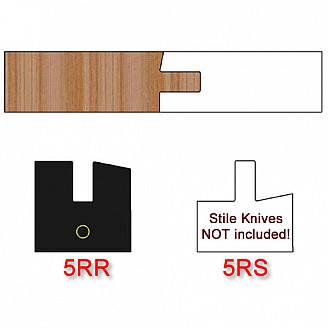 Right Hand (RH) Rail Insert Knife (Centered) for Shaker Style Cabinet Doors Profile #5 with 12 Degree Angle (Single Knife) Right Hand (RH) Rail Insert Knife (Centered) for Shaker Style Cabinet Doors Profile #5 with 12 Degree Angle (Single Knife)