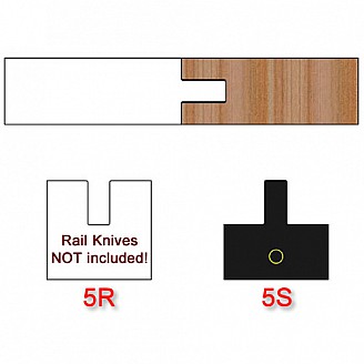 Stile Insert Knife (Centered) for Shaker Style Cabinet Doors Profile #5 (Single Knife)