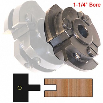 Centered Stile Cutter Head (Shaker Style) with 1-1/4" Bore and Insert Knives with Profile #5 Centered Stile Cutter Head (Shaker Style) with 1-1/4" Bore and Insert Knives with Profile #5
