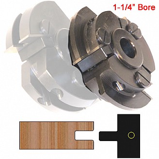 Centered Stile Cutter Head (Shaker Style) with 1-1/4" Bore and Insert Knives with Profile #5 (with Eased edges for Stain Relief) Centered Stile Cutter Head (Shaker Style) with 1-1/4" Bore and Insert Knives with Profile #5 (with Eased edges for Stain Relief)