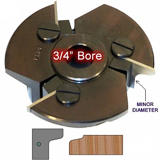 Door Edge Heads with Inserts DE1LH, 3/4" Bore, Left Hand (LH)