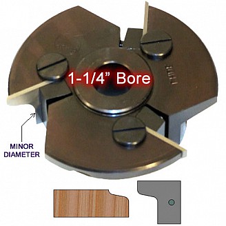 Door Edge Heads with Inserts DE1RH, 1-1/4" Bore, Right Hand (RH) Door Edge Heads with Inserts DE1RH, 1-1/4" Bore, Right Hand (RH)