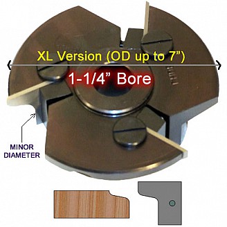 Door Edge Heads with Inserts DE1RH, 1-1/4" Bore, Right Hand (RH) XL: OD up to 7" Door Edge Heads with Inserts DE1RH, 1-1/4" Bore, Right Hand (RH) XL: OD up to 7"