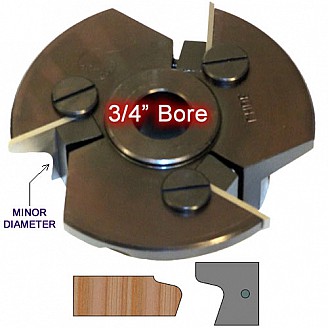 Door Edge Heads with Inserts DE1RH, 3/4" Bore, Right Hand (RH)