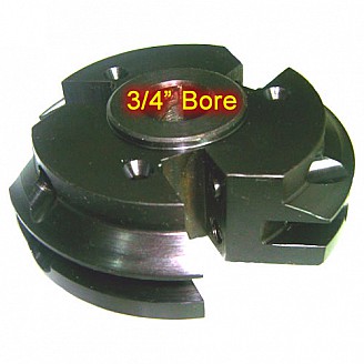 Right Hand (RH) Rail Cutter Head with 3/4" Bore (without Insert Knives)