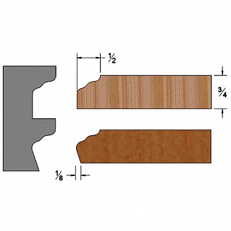 Set of 3 Carbide Insert Knives for Titan Heads: Door Edges, Profile: Combo #1