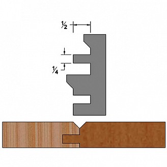 Set of 3 Carbide Insert Knives for Titan Heads: Stile and Rail, Profile: V-Joint