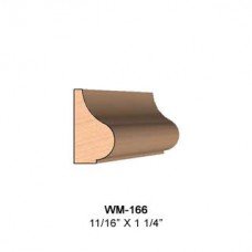 SET of 2 Molding Knives for Base Cap WM-166 (Profile Width: 1-1/4'') for Williams&Hussey and similar machines