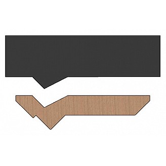 SINGLE Molding Knife for Cabinet Molding (Back Relief) MWC-050-064B (Profile Width: 3-1/4'') for Woodmaster and similar machines