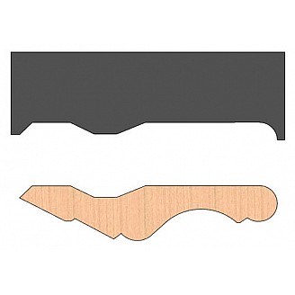SINGLE Molding Knife for Cabinet Molding (Back Relief) WM-4100B (Profile Width: 3-5/8'') for Woodmaster and similar machines