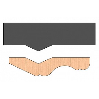 SINGLE Molding Knife for Cabinet Molding (Back Relief) WM-4101B (Profile Width: 3-5/8'') for Woodmaster and similar machines