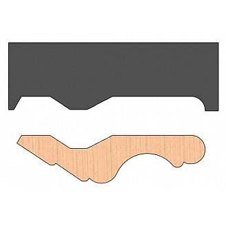 SINGLE Molding Knife for Cabinet Molding (Back Relief) WM-4102B (Profile Width: 3-1/2'') for Woodmaster and similar machines