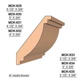 SINGLE Molding Knife for Crown MWC-633 (Profile Width: 3-1/2'') for Woodmaster and similar machines