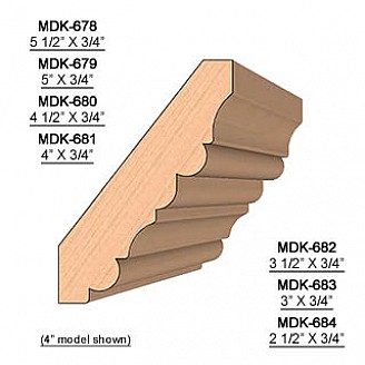 SET of 2 Molding Knives for Crown MWC-680 (Profile Width: 4-1/2'') for Williams&Hussey and similar machines