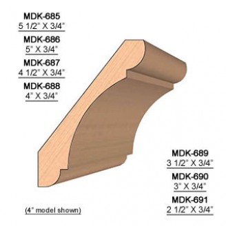 SINGLE Molding Knife for Crown MWC-689 (Profile Width: 3-1/2'') for Woodmaster and similar machines