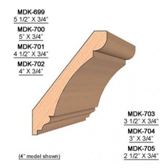 SINGLE Molding Knife for Crown MWC-703 (Profile Width: 3-1/2'') for Woodmaster and similar machines