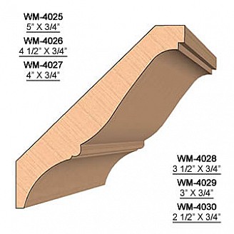 SET of 2 Molding Knives for Crown WM-4027 (Profile Width: 4'') for Williams&Hussey and similar machines
