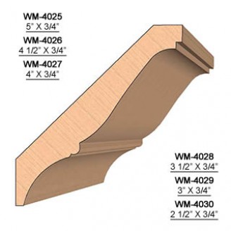 SINGLE Molding Knife for Crown WM-4028 (Profile Width: 3-1/2'') for Woodmaster and similar machines