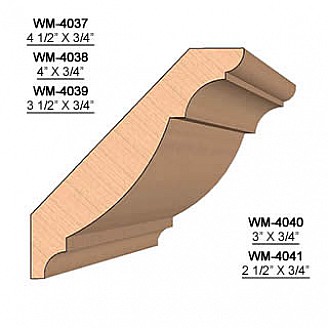 SET of 2 Molding Knives for Crown WM-4037 (Profile Width: 4-1/2'') for Williams&Hussey and similar machines