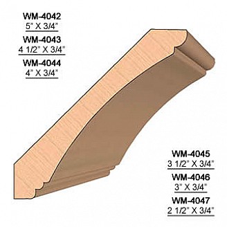 SET of 2 Molding Knives for Crown WM-4043 (Profile Width: 4-1/2'') for Williams&Hussey and similar machines