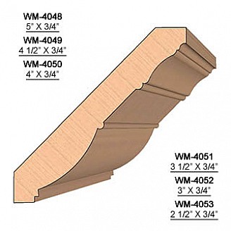 SET of 2 Molding Knives for Crown WM-4051 (Profile Width: 3-1/2'') for Williams&Hussey and similar machines