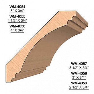 SET of 2 Molding Knives for Crown WM-4057 (Profile Width: 3-1/2'') for Williams&Hussey and similar machines