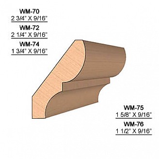 SET of 2 Molding Knives for Crown WM-70 (Profile Width: 2-3/4'') for Williams&Hussey and similar machines