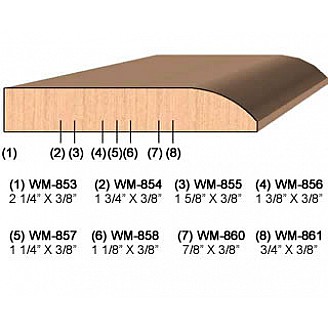 SINGLE Molding Knife for Door Stop WM-857 (Profile Width: 1-1/4'') for CORRUGATED Knife Systems SINGLE Molding Knife for Door Stop WM-857 (Profile Width: 1-1/4'') for CORRUGATED Knife Systems