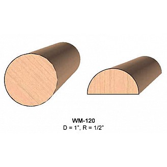 SINGLE Molding Knife for Dowel and Half Round WM-120 (Profile Width: 1'') for Woodmaster and similar machines