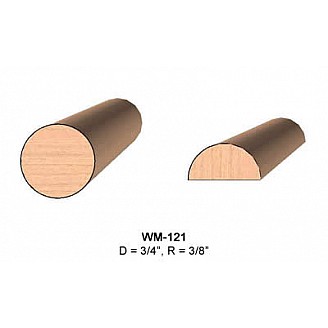 SINGLE Molding Knife for Dowel and Half Round WM-121 (Profile Width: 3/4'') for Woodmaster and similar machines