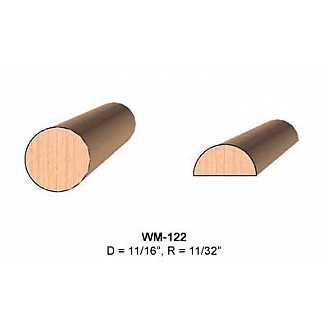 SINGLE Molding Knife for Dowel and Half Round WM-122 (Profile Width: 11/16'') for Woodmaster and similar machines