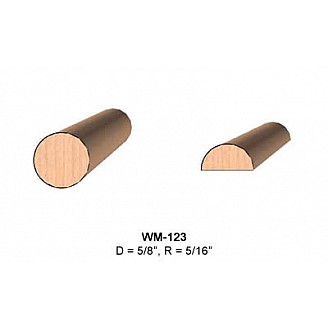 SINGLE Molding Knife for Dowel and Half Round WM-123 (Profile Width: 5/8'') for Woodmaster and similar machines