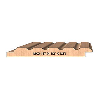 SINGLE Molding Knife for Wainscotting MWC-187 (Profile Width: 4-1/2'') for CORRUGATED Knife Systems
