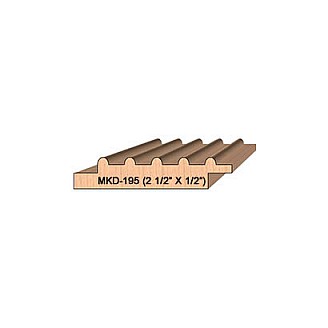 SINGLE Molding Knife for Wainscotting MWC-195 (Profile Width: 2-1/2'') for CORRUGATED Knife Systems