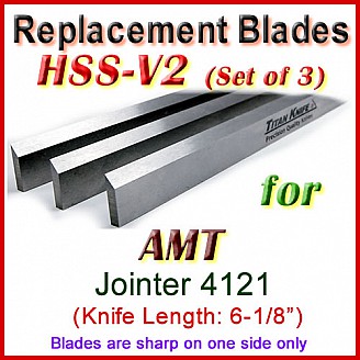 Set of 3 HSS Blades for AMT 6'' Jointer, 4121