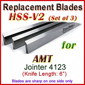 Set of 3 HSS Blades for AMT 6'' Jointer, 4123