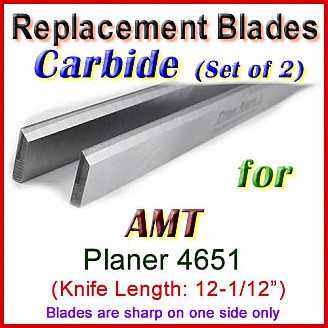 Set of 2 Carbide Blades for AMT 12-1/2'' Planer, 4651