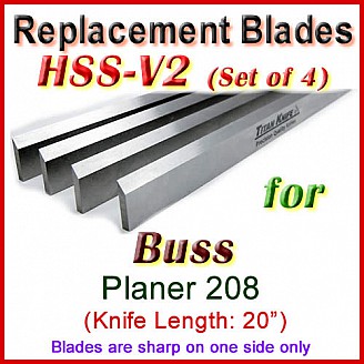 Set of 4 HSS Blades for Buss 20'' Planer, 208