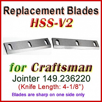 Set of 2 HSS Blades for Craftsman 4'' Jointer, 149.236220