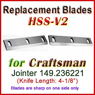 Set of 2 HSS Blades for Craftsman 4'' Jointer, 149.236221