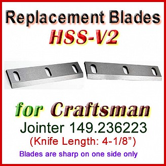 Set of 2 HSS Blades for Craftsman 4'' Jointer, 149.236223