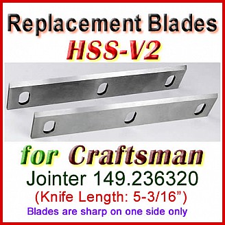 Set of 2 HSS Blades for Craftsman 5'' Jointer, 149.236320