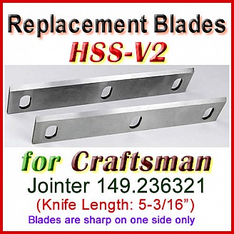 Set of 2 HSS Blades for Craftsman 5'' Jointer, 149.236321