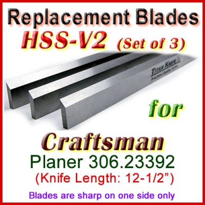 Set of 3 HSS Blades for Craftsman 12'' Planer, 306.23392