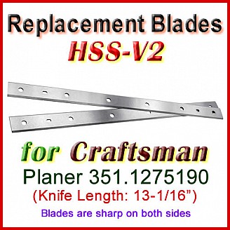 Set of 2 HSS Blades for Craftsman 13'' Planer, 351.1275190