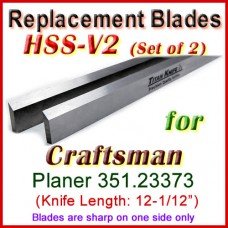 Set of 2 HSS Blades for Craftsman 12-1/2'' Planer, 351.23373