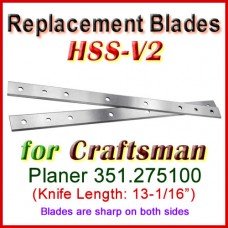 Set of 2 HSS Blades for Craftsman 13'' Planer, 351.275100