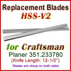 Set of 2 HSS Blades for Craftsman 12-1/2'' Planer, 351.233780